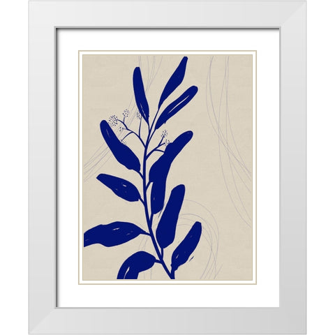 Blue Print Botanical II White Modern Wood Framed Art Print with Double Matting by Holman, Nicholas