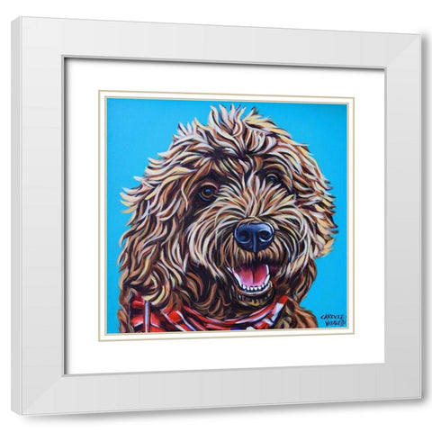 Doodle on Blue White Modern Wood Framed Art Print with Double Matting by Vitaletti, Carolee