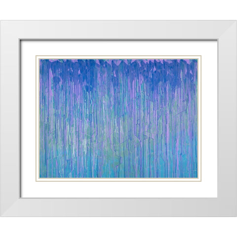 Peri Irises White Modern Wood Framed Art Print with Double Matting by Guererra, Teodora
