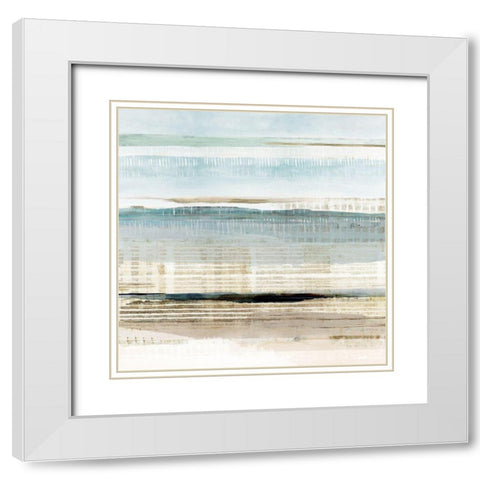 Water Marks II White Modern Wood Framed Art Print with Double Matting by Kouta, Flora