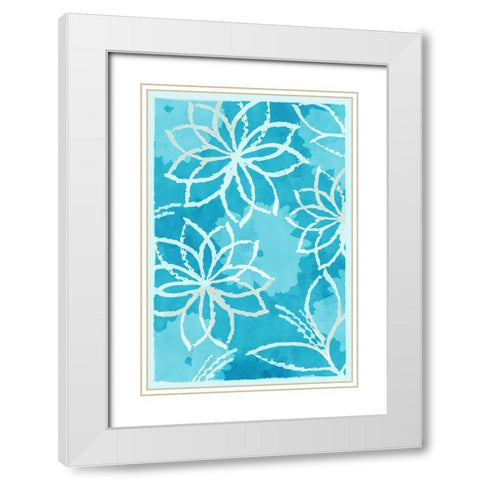 Blue Botanical I White Modern Wood Framed Art Print with Double Matting by Kouta, Flora