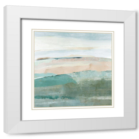 Allonby Squares I White Modern Wood Framed Art Print with Double Matting by Kouta, Flora