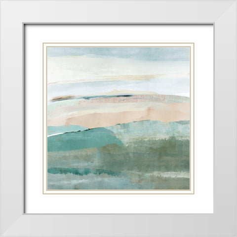 Allonby Squares I White Modern Wood Framed Art Print with Double Matting by Kouta, Flora
