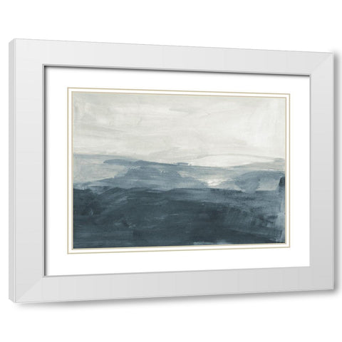 Seaboard Haze III White Modern Wood Framed Art Print with Double Matting by Barnes, Victoria