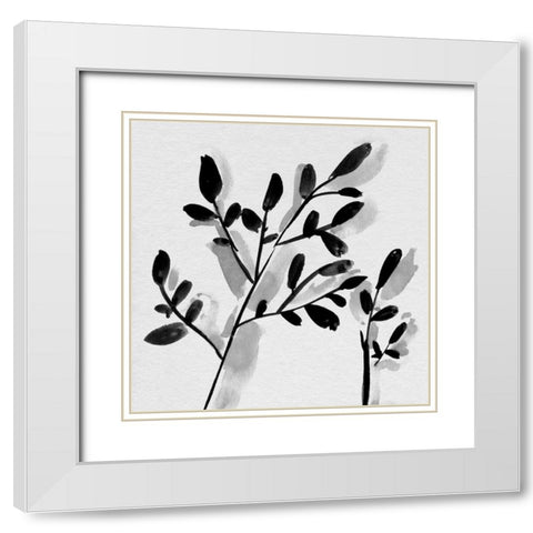 Sprouting I White Modern Wood Framed Art Print with Double Matting by Wang, Melissa