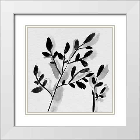 Sprouting I White Modern Wood Framed Art Print with Double Matting by Wang, Melissa