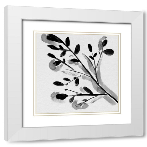 Sprouting II White Modern Wood Framed Art Print with Double Matting by Wang, Melissa