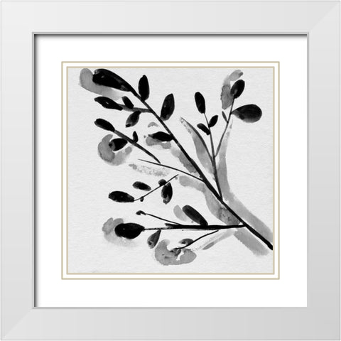 Sprouting II White Modern Wood Framed Art Print with Double Matting by Wang, Melissa