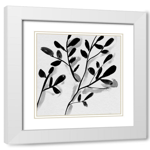 Sprouting III White Modern Wood Framed Art Print with Double Matting by Wang, Melissa