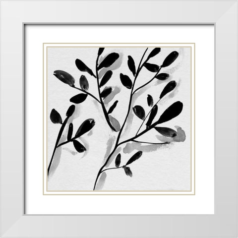 Sprouting III White Modern Wood Framed Art Print with Double Matting by Wang, Melissa