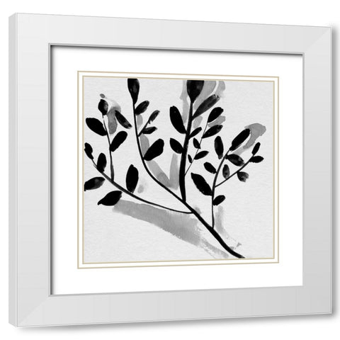 Sprouting IV White Modern Wood Framed Art Print with Double Matting by Wang, Melissa
