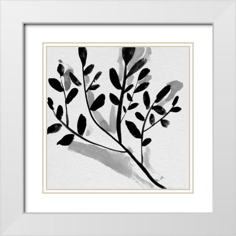 Sprouting IV White Modern Wood Framed Art Print with Double Matting by Wang, Melissa