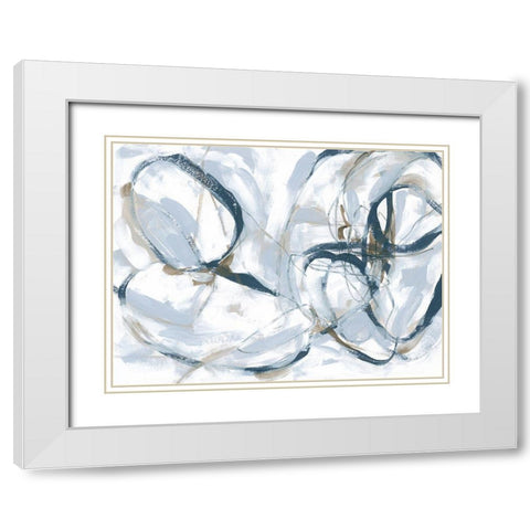 Indigo Cloverleaf I White Modern Wood Framed Art Print with Double Matting by Vess, June Erica