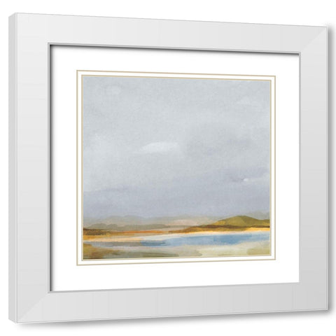 Halcyon Countryside I White Modern Wood Framed Art Print with Double Matting by Barnes, Victoria