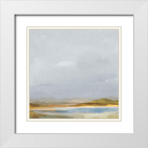 Halcyon Countryside I White Modern Wood Framed Art Print with Double Matting by Barnes, Victoria