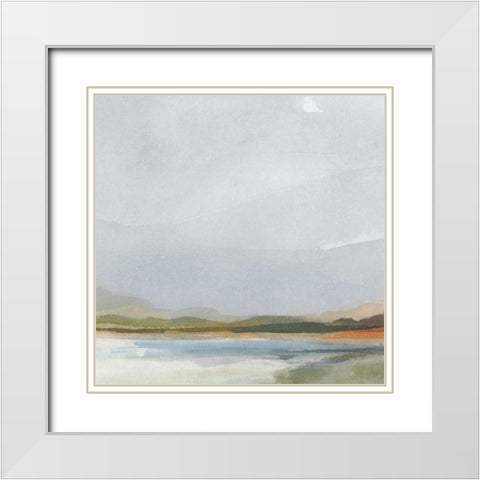 Halcyon Countryside II White Modern Wood Framed Art Print with Double Matting by Barnes, Victoria