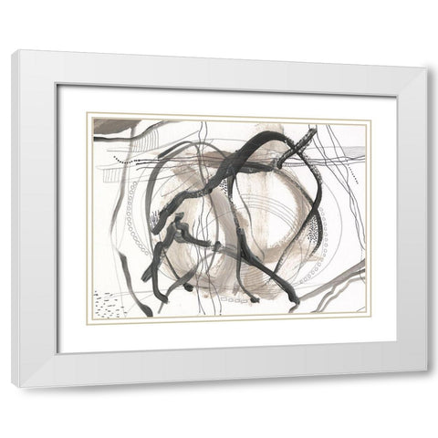 Neutral Motion II White Modern Wood Framed Art Print with Double Matting by Moore, Regina