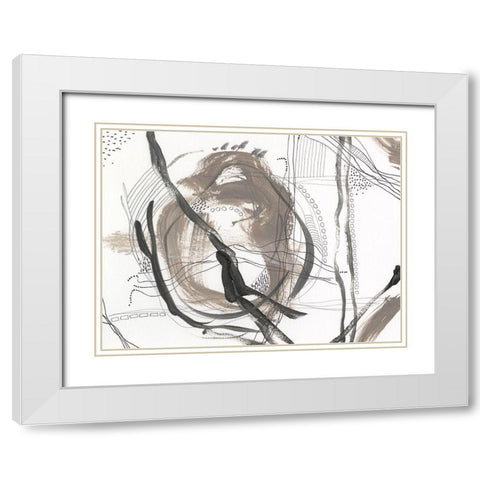 Neutral Motion III White Modern Wood Framed Art Print with Double Matting by Moore, Regina