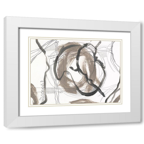 Neutral Motion IV White Modern Wood Framed Art Print with Double Matting by Moore, Regina