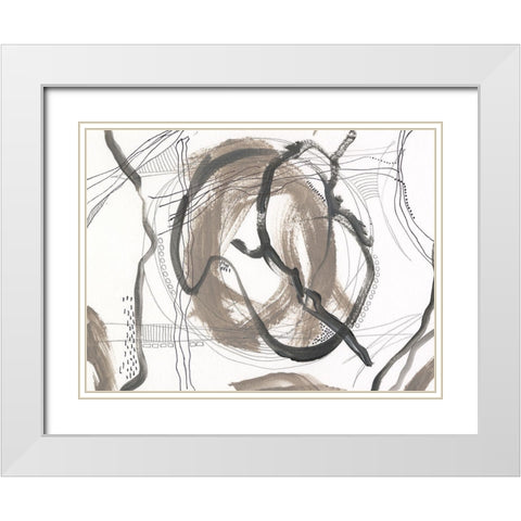 Neutral Motion IV White Modern Wood Framed Art Print with Double Matting by Moore, Regina