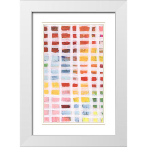 Color Peek I White Modern Wood Framed Art Print with Double Matting by Moore, Regina