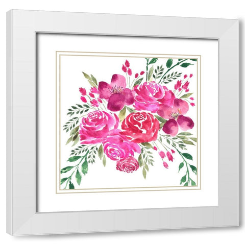 Dreaming of Flowers I White Modern Wood Framed Art Print with Double Matting by Moore, Regina