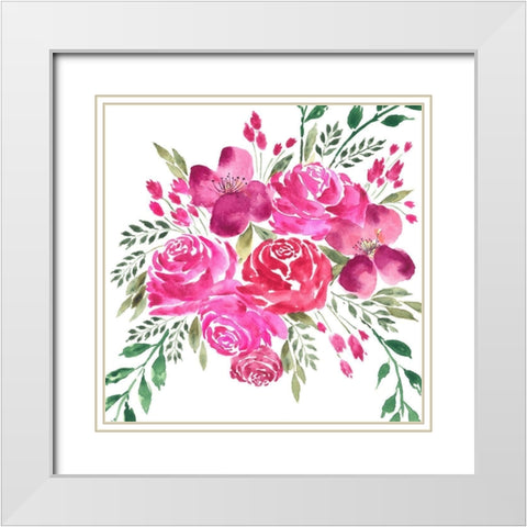 Dreaming of Flowers I White Modern Wood Framed Art Print with Double Matting by Moore, Regina
