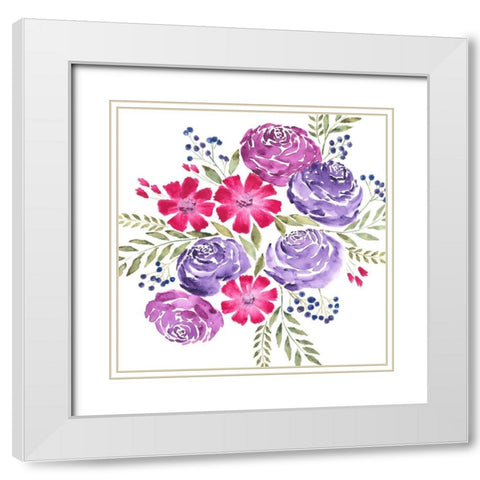 Dreaming of Flowers II White Modern Wood Framed Art Print with Double Matting by Moore, Regina
