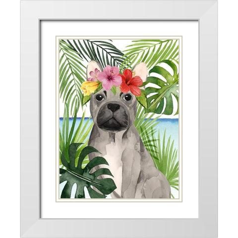 Coastal Canines I White Modern Wood Framed Art Print with Double Matting by Popp, Grace