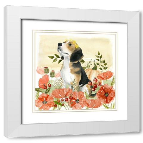 Harvest Hounds II White Modern Wood Framed Art Print with Double Matting by Popp, Grace