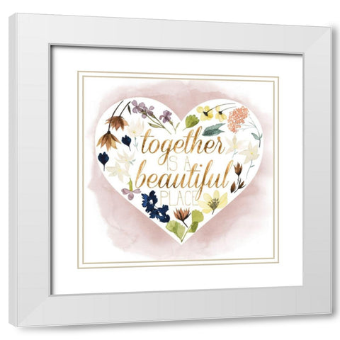 Love in Flowers II White Modern Wood Framed Art Print with Double Matting by Popp, Grace