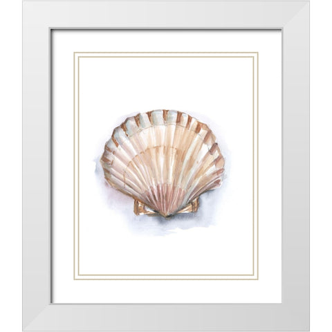 Pastel Shell Collection III White Modern Wood Framed Art Print with Double Matting by Harper, Ethan