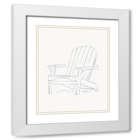 Adirondack Chair Sketch II White Modern Wood Framed Art Print with Double Matting by Green, Jacob