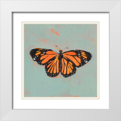 Light Monarch I White Modern Wood Framed Art Print with Double Matting by Green, Jacob