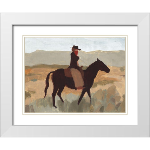 Folk Bandit I White Modern Wood Framed Art Print with Double Matting by Green, Jacob