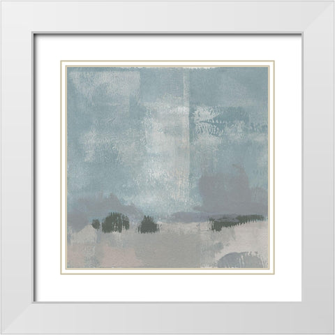 Gris Abstrait I White Modern Wood Framed Art Print with Double Matting by Green, Jacob