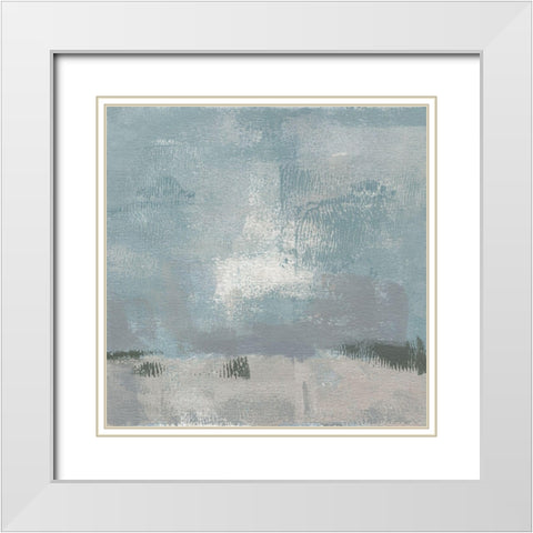 Gris Abstrait II White Modern Wood Framed Art Print with Double Matting by Green, Jacob