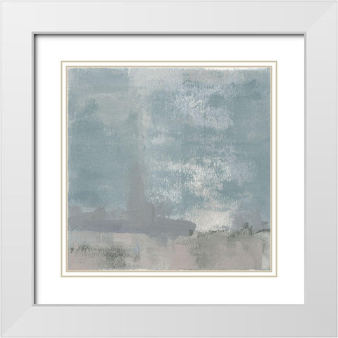 Gris Abstrait III White Modern Wood Framed Art Print with Double Matting by Green, Jacob