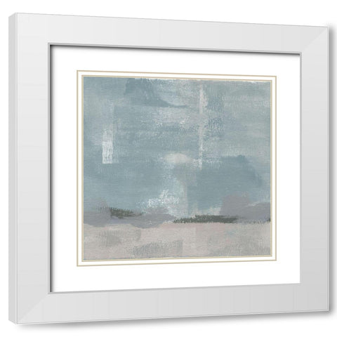 Gris Abstrait IV White Modern Wood Framed Art Print with Double Matting by Green, Jacob