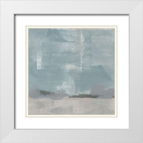Gris Abstrait IV White Modern Wood Framed Art Print with Double Matting by Green, Jacob