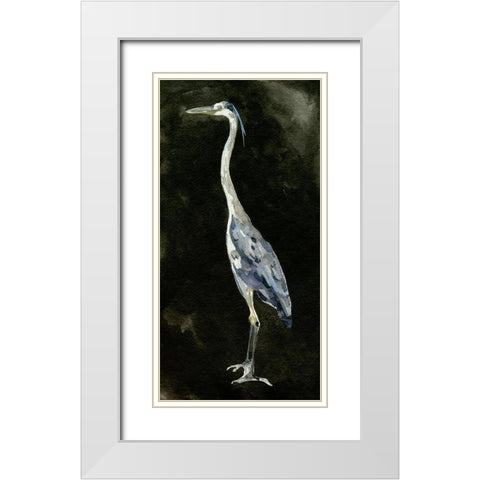 Ebony Egret I White Modern Wood Framed Art Print with Double Matting by Caroline, Emma