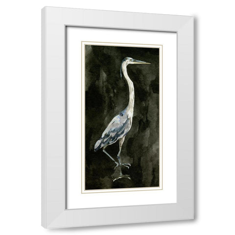 Ebony Egret II White Modern Wood Framed Art Print with Double Matting by Caroline, Emma