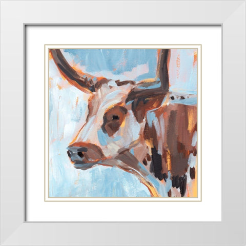 Vivid Cattle II White Modern Wood Framed Art Print with Double Matting by Warren, Annie