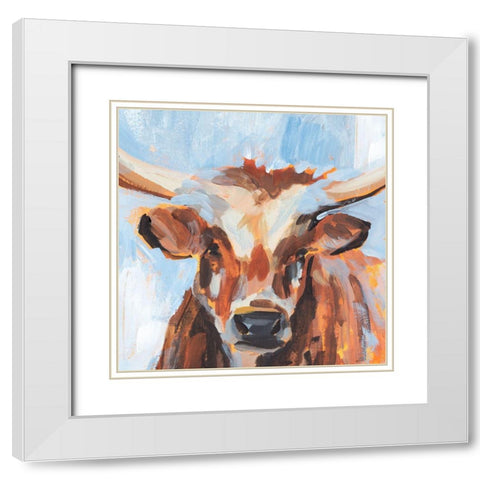 Vivid Cattle IV White Modern Wood Framed Art Print with Double Matting by Warren, Annie