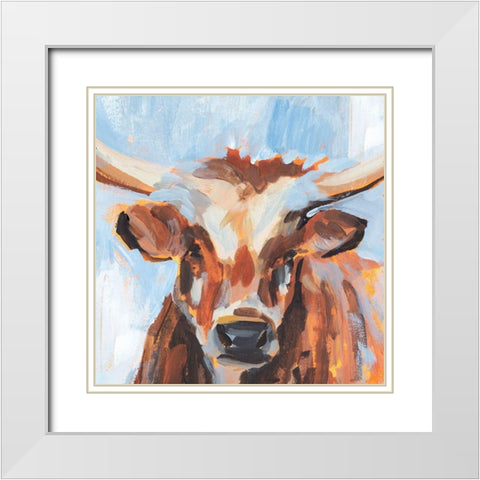 Vivid Cattle IV White Modern Wood Framed Art Print with Double Matting by Warren, Annie