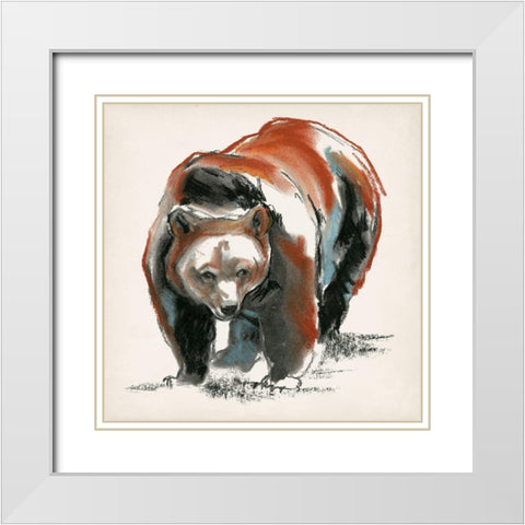 Brown Bear Gestures II White Modern Wood Framed Art Print with Double Matting by Parker, Jennifer Paxton