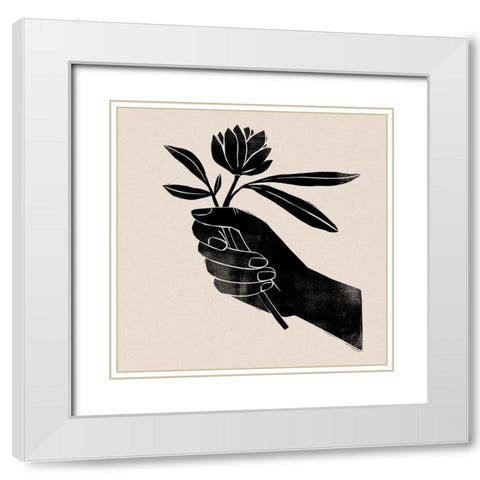 Plant Offering II White Modern Wood Framed Art Print with Double Matting by Barnes, Victoria