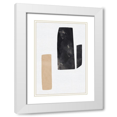 Rosetta Stones II White Modern Wood Framed Art Print with Double Matting by Green, Jacob