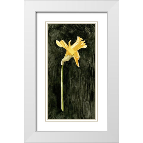 Dark Daffodils II White Modern Wood Framed Art Print with Double Matting by Caroline, Emma