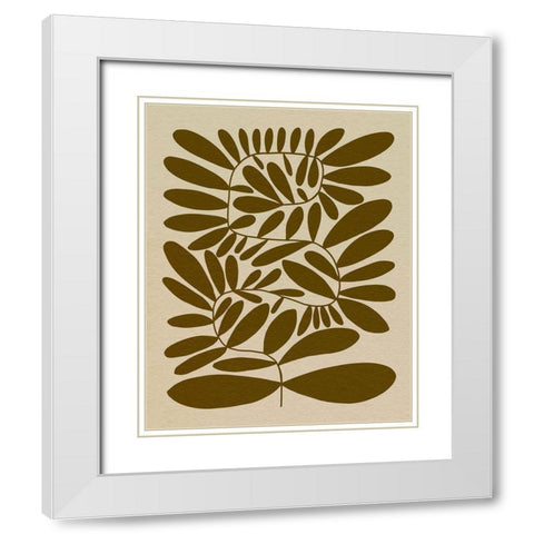70s Sprig I White Modern Wood Framed Art Print with Double Matting by Caroline, Emma